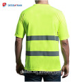 Lime Kurzarm 3M Reflective Hi-vis Sicherheitst-shirt Großhandel ANSI 107 Klasse 2 High Visibility T-Shirt mit Tasche Neon Gelb